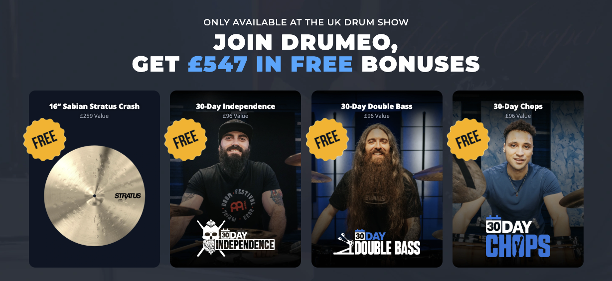 Drumeo-UK-Drum-Show-Offer Drumeo-UK-Drum-Show-Offer